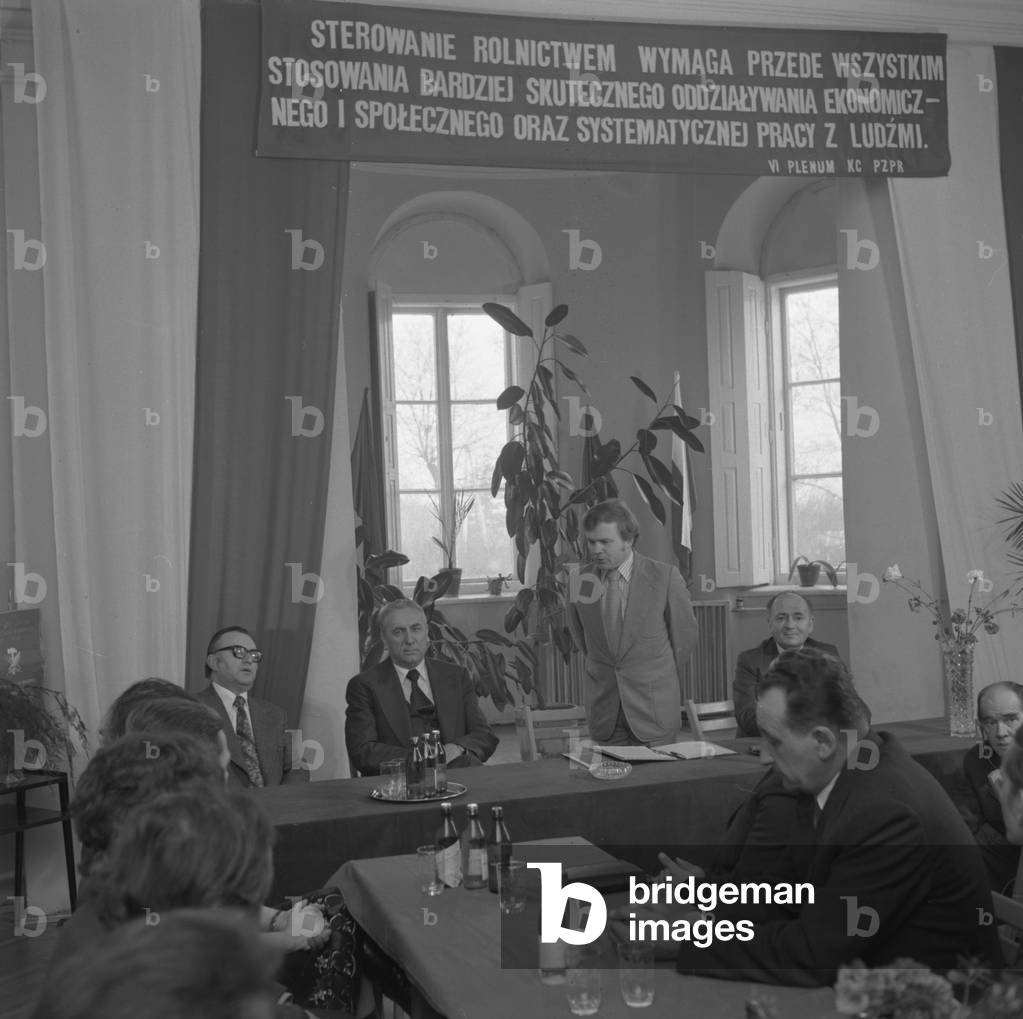 Bialskopodlaskie Voivodeship, Poland,1977. First secretary of the Polish United Workers' Party pays a visit to local authorities. 