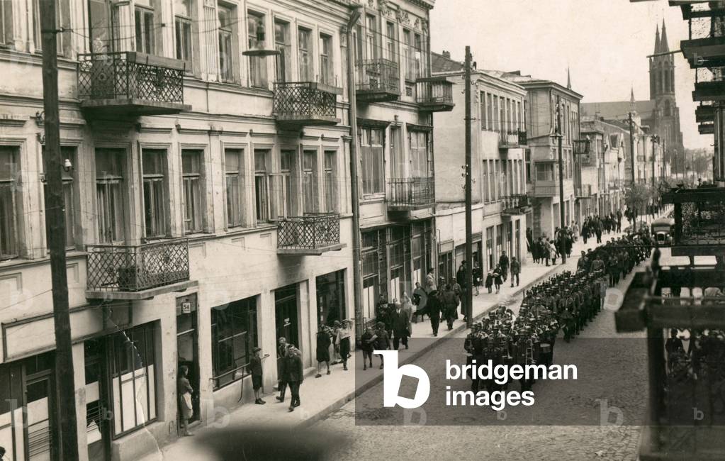 Bialystok 1942. German occupation. Adolf Hitler Strasse, presently Lipowa. 