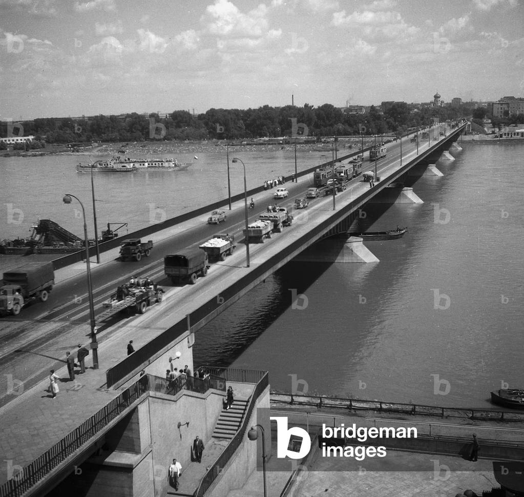Warsaw, 1963. Slask-Dabrowski bridge. 