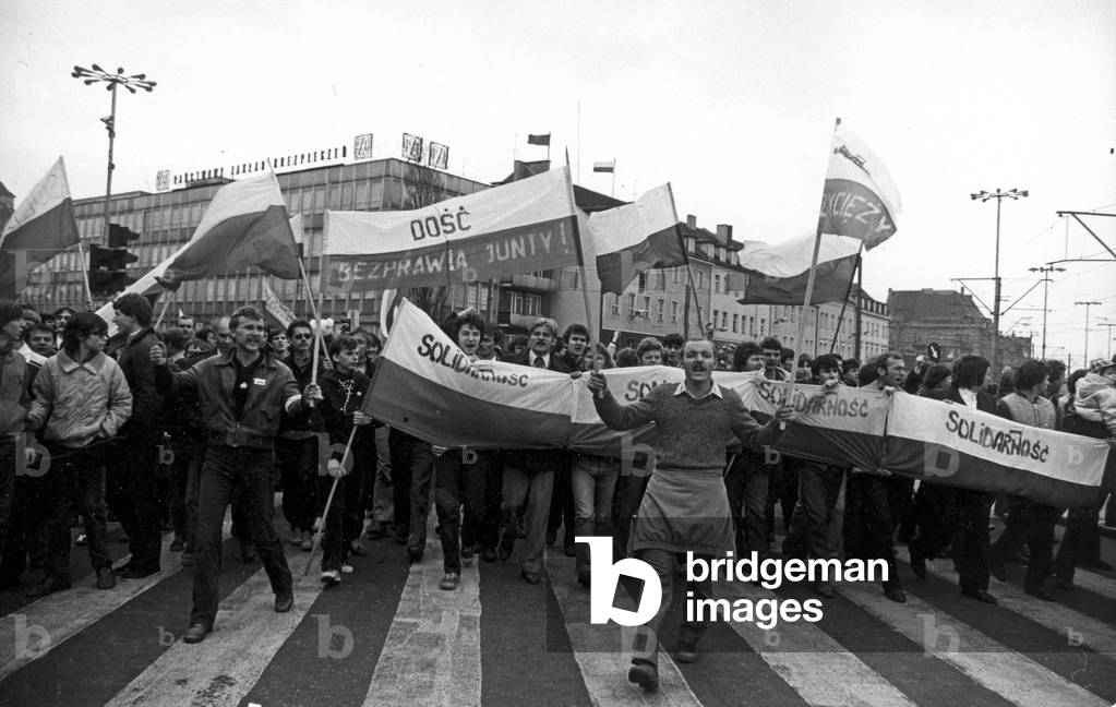 Gdansk, 1.05.1982. Martial Law in Poland. Independant Demonstration celebrating 1st of May. 