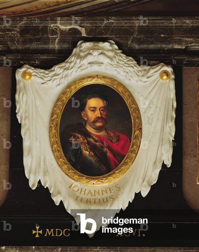 Marble room - Portrait of Jan Sobieski III. Painted by Marcello Bacciarelli, 1769-1771.   