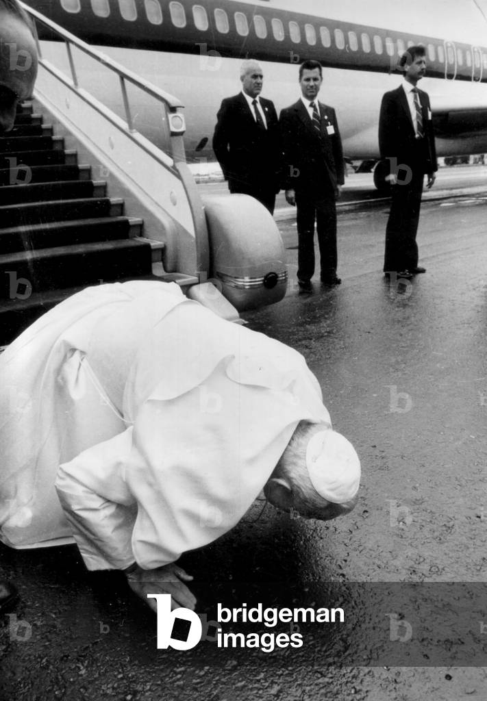 Warsaw, Okecie airport 1983. Pope John Paul II's second Pilgrimage to Poland. 