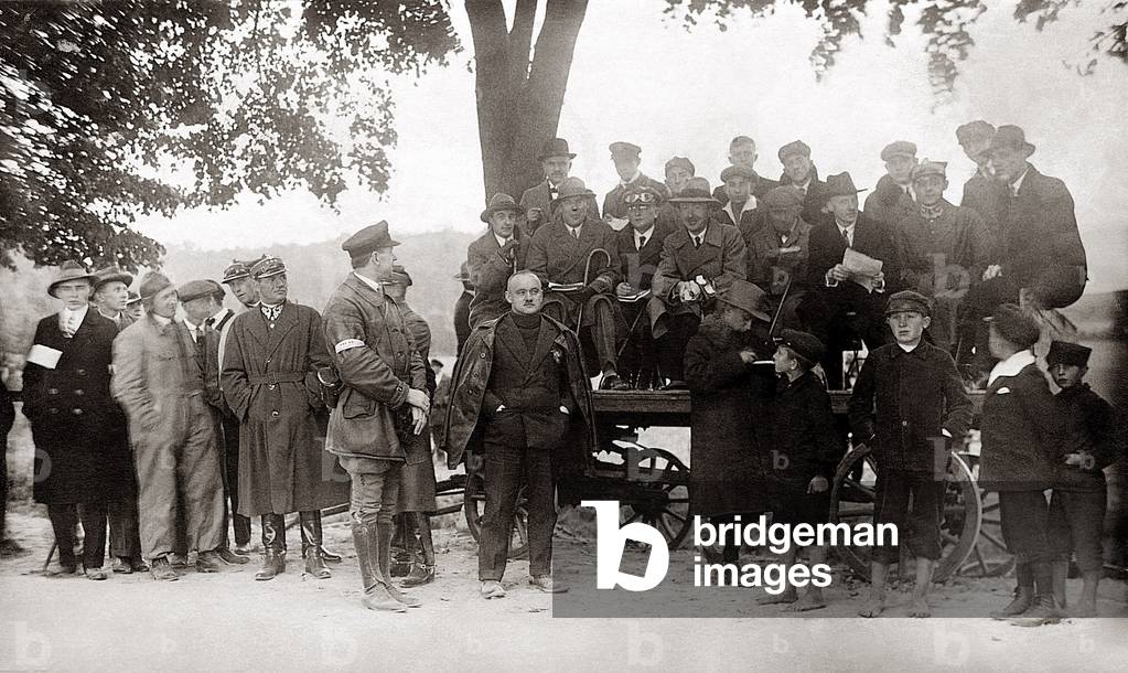 Grudziadz, late 1920s. Motorcyle race. Judges platform.