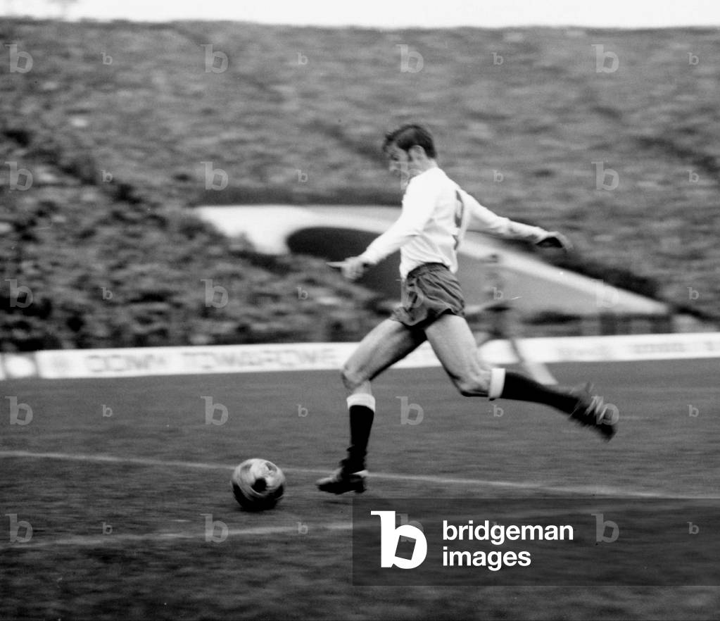 Warsaw, 1969. 10th anniversary stadium. Poland-Bulgaria match. Kazimierz Deyna (23.10.1947 - 01.09.1989). Polish footballer, and one of the best markers in international football. 