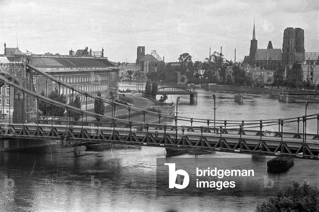 Wroclaw, 1940s. Grunwald bridge. 
