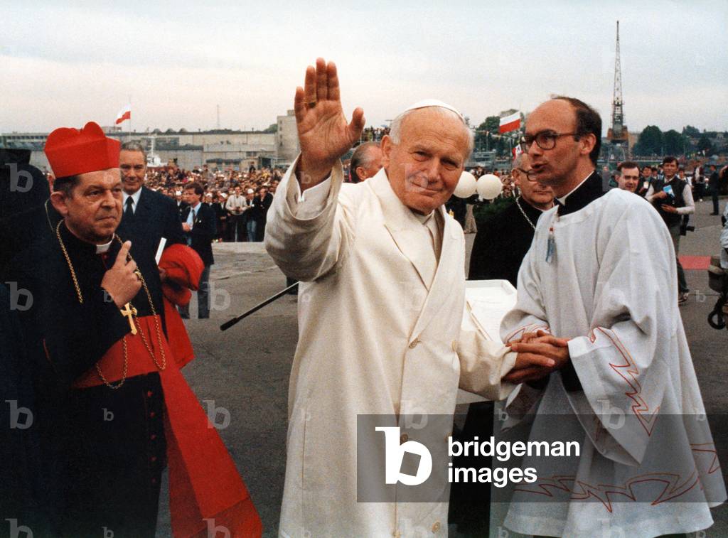 Gdansk, 12.06.1987. Pope John Paul II's third Pilgrimage to Poland, Westerplatte visit. 