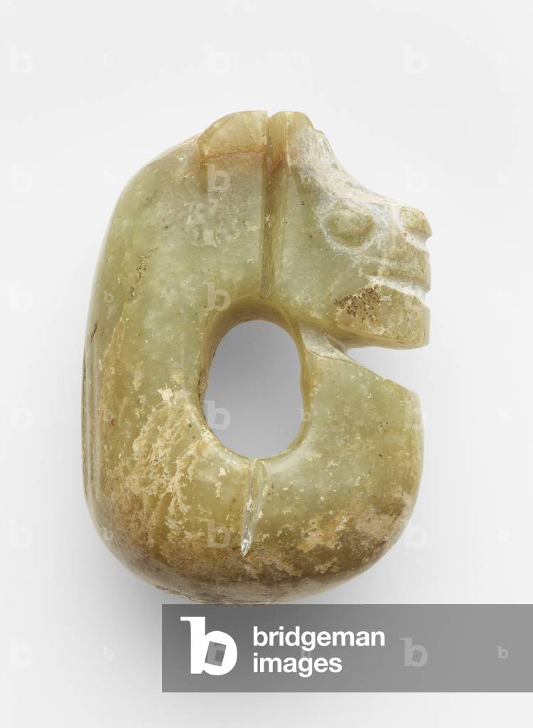 Pendant in the form of coiled dragon, c.1300-c.1050 BC (jade, nephrite)