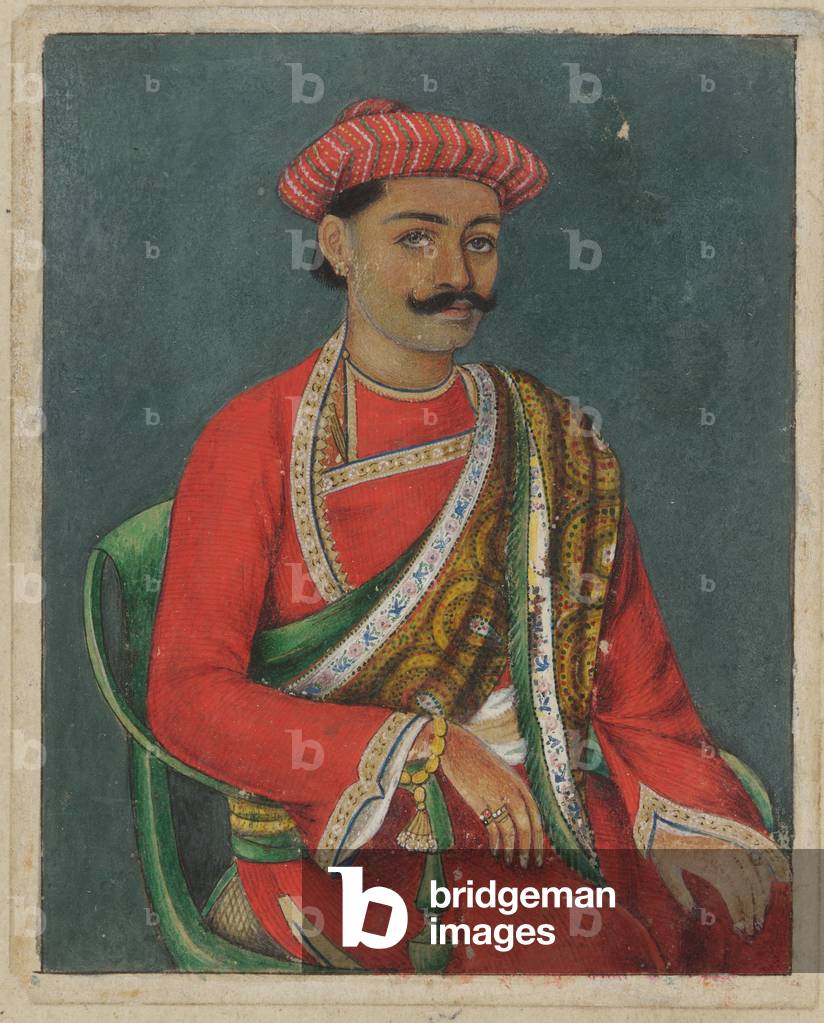 Portrait of a young man (colour & gold on paper)