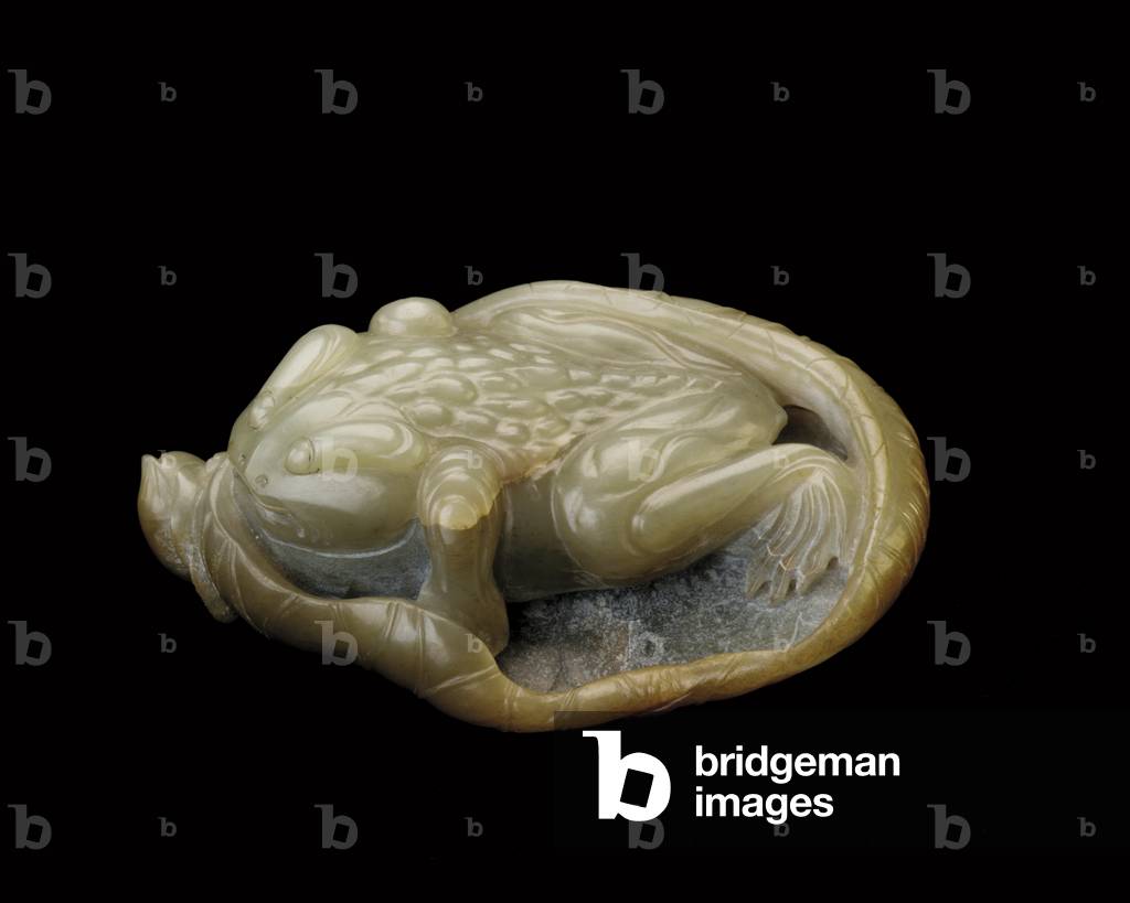 Toad on a lotus leaf, 1500-1700 (jade)