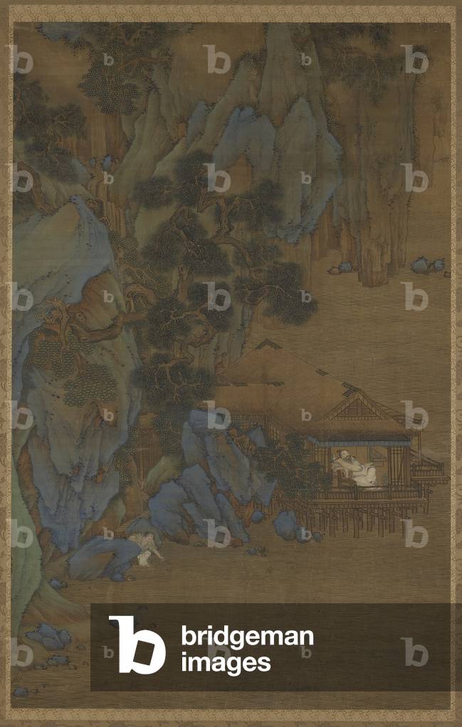 Enjoying the Breeze in a Waterside Pavilion, 16th-17th century (ink and colour on silk)