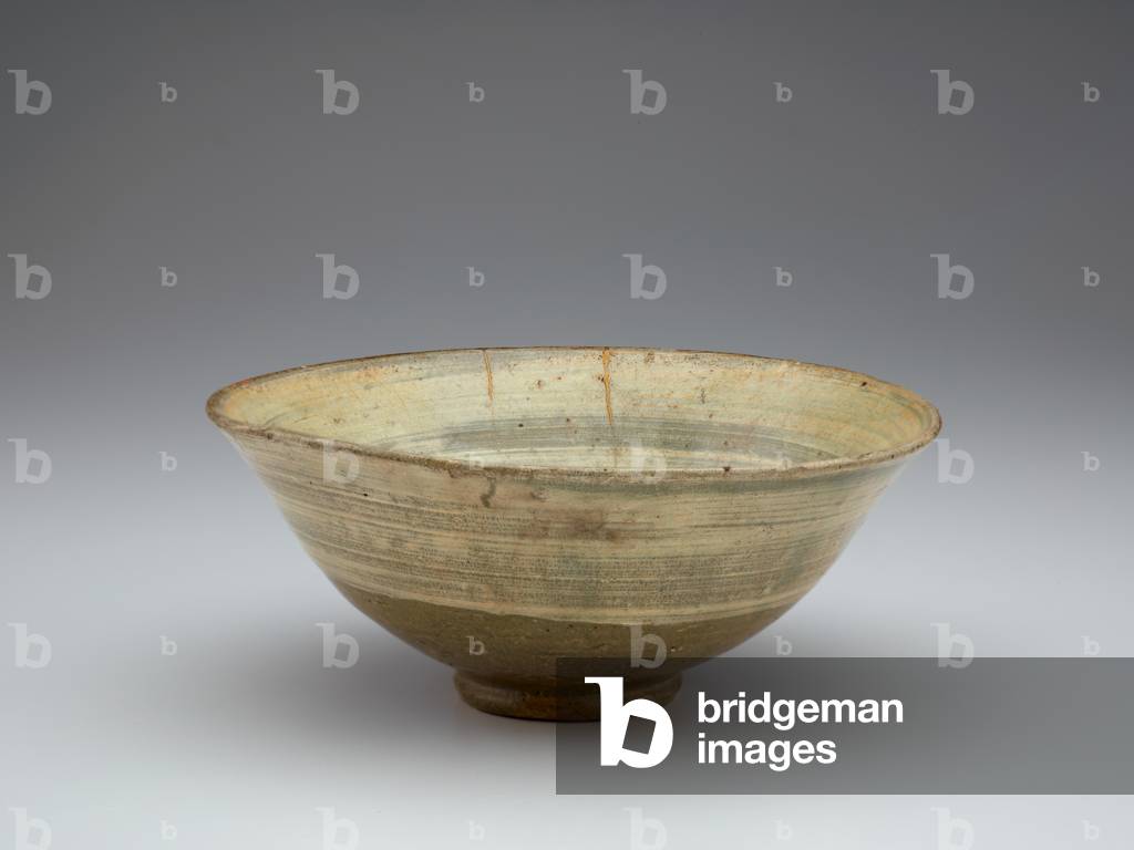 Bowl, 16th century (stoneware with brushed white slip under transparent glaze)