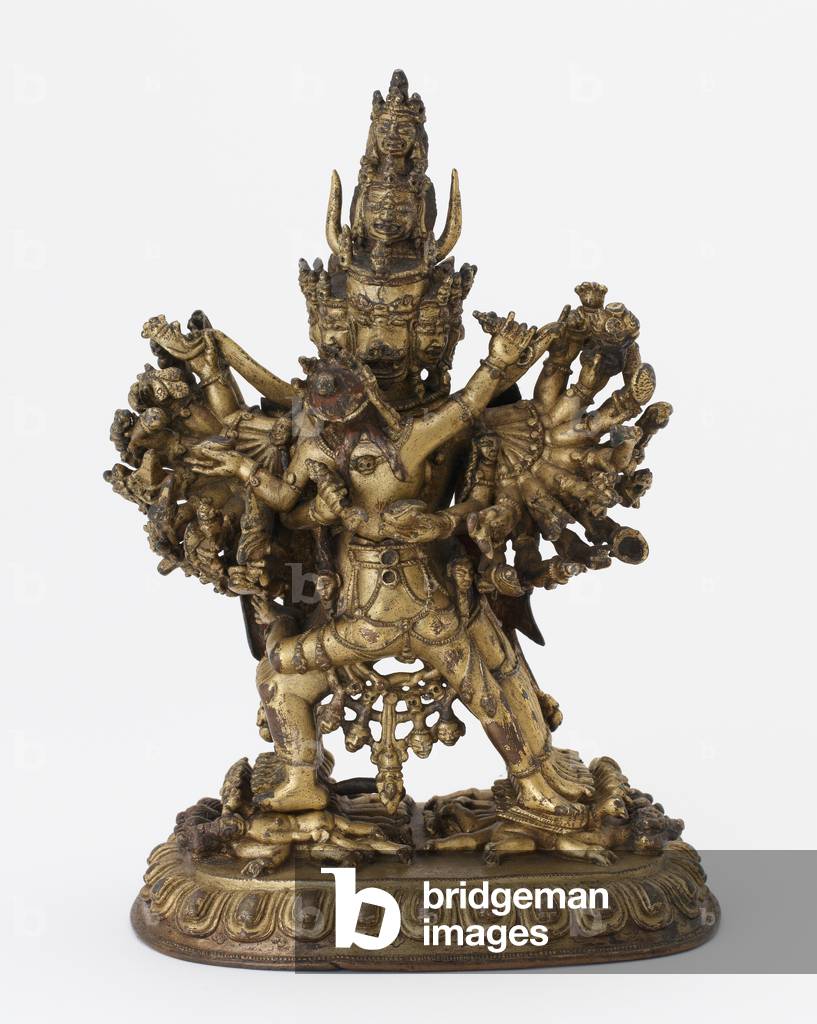 Yamantaka, 16th century (gilded bronze with traces of pigments)