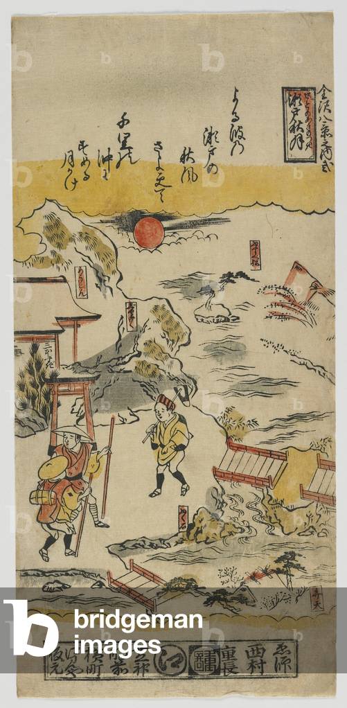 Eight Views of Kanazawa (no. 2) Edo period, c.1720s (colour woodblock print)