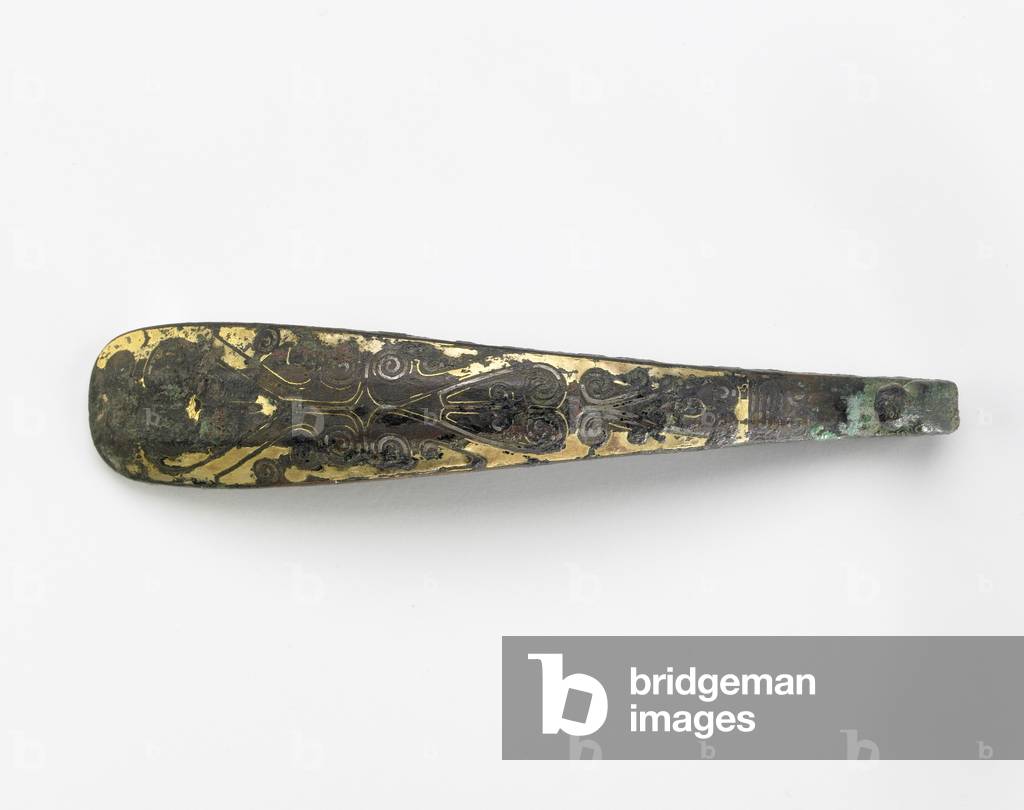 Garment hook, 400-200 BC (bronze, silver)