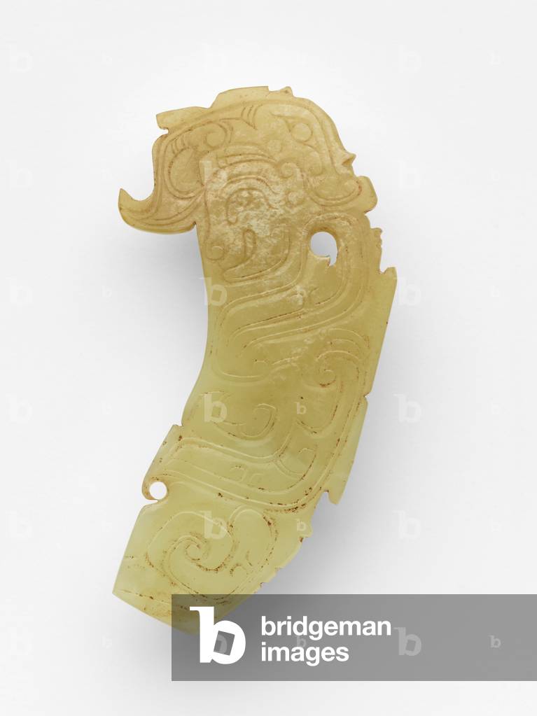 Pendant (pei) in the form of a human and dragon, c.10th-9th century BC (jade, nephrite)