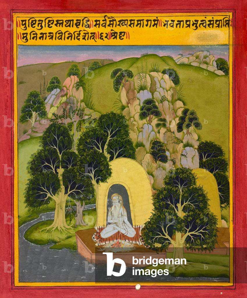 Meditating ascetic, folio from a Book of Dreams, c.1720 (opaque watercolor and gold on paper)