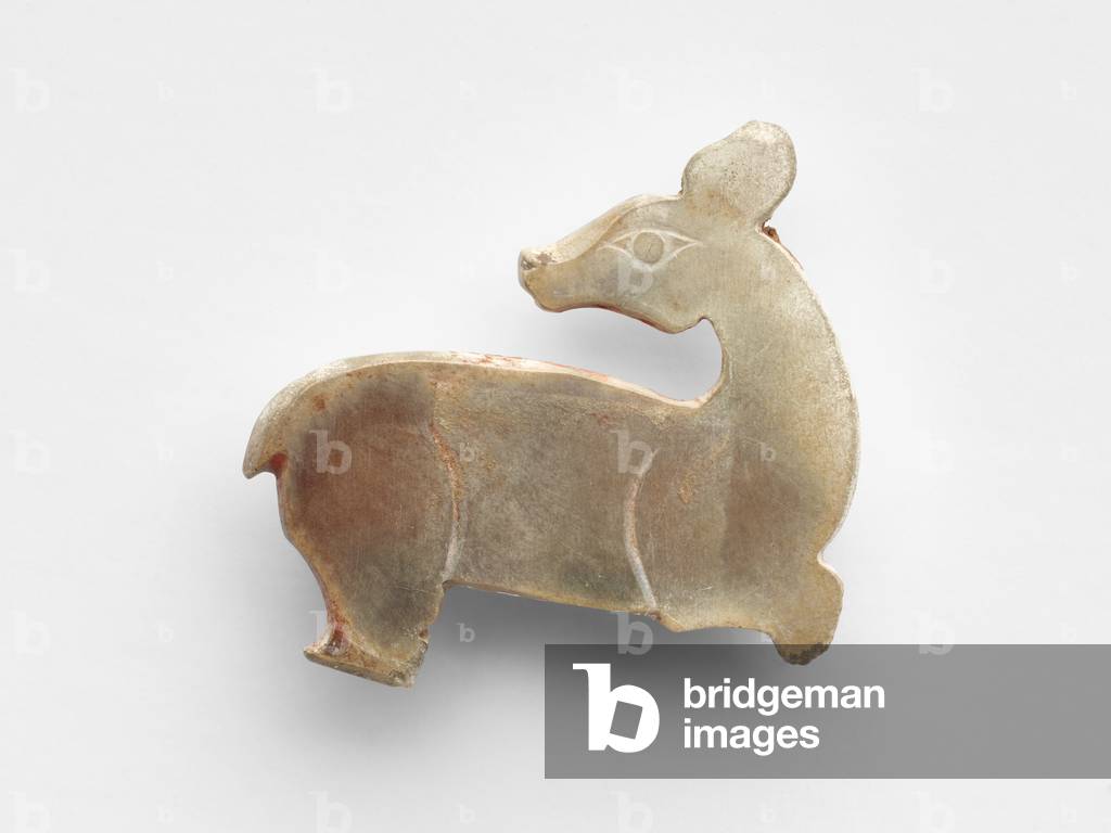 Pendant in the form of a stag, c.1050-c.850 BC (jade)