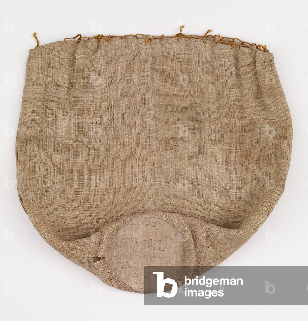Storage bag (shifuku) for tea-leaf storage jar, 19th-early 20th century (hemp with traces of synthetic indigo dye; silk cord)