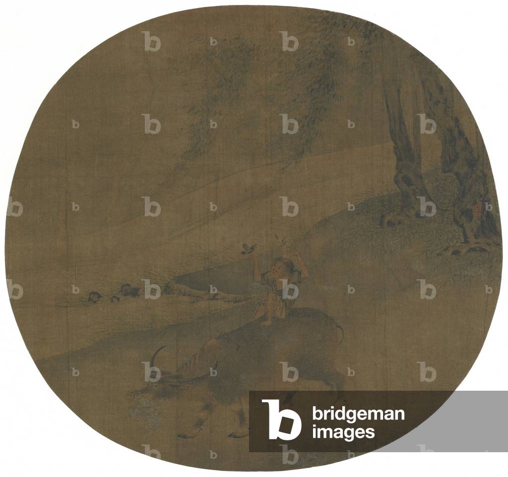 Boy on a water buffalo, Ming dynasty, 16th-17th century (ink and colour on silk)