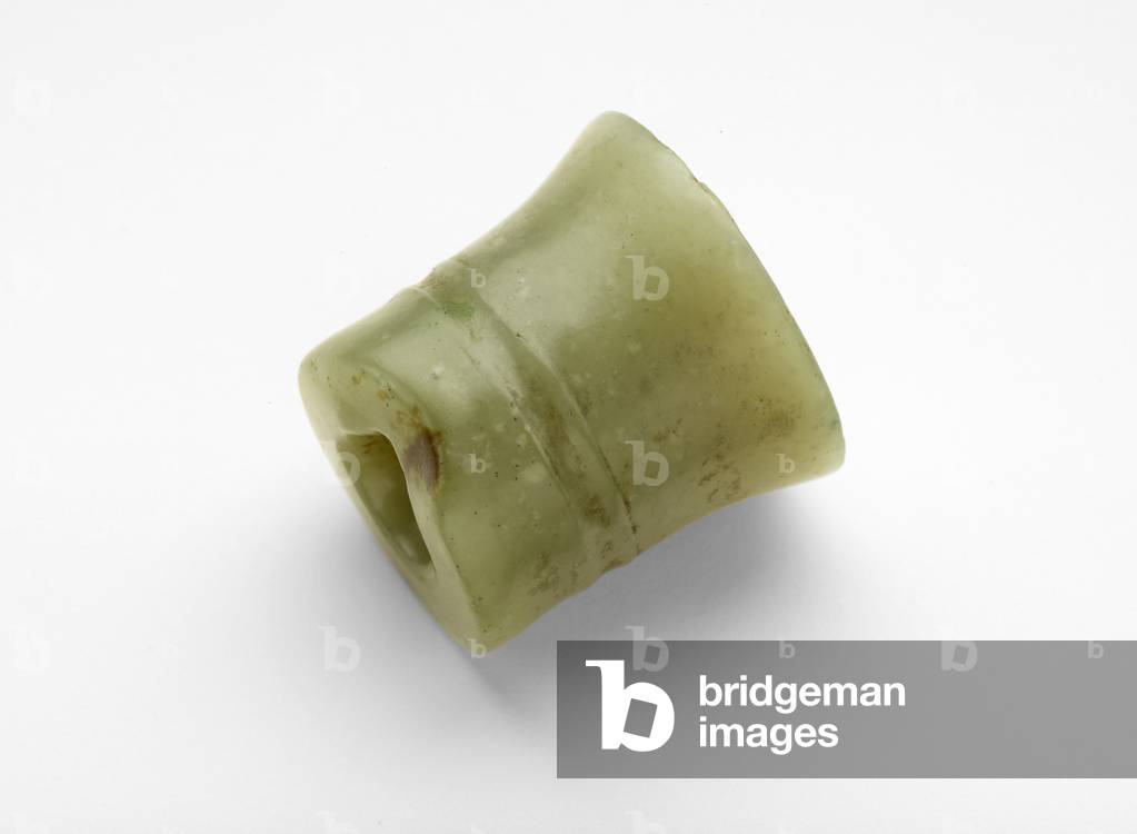 Cylindrical bead, c.2000-1050 BC (jade, nephrite)