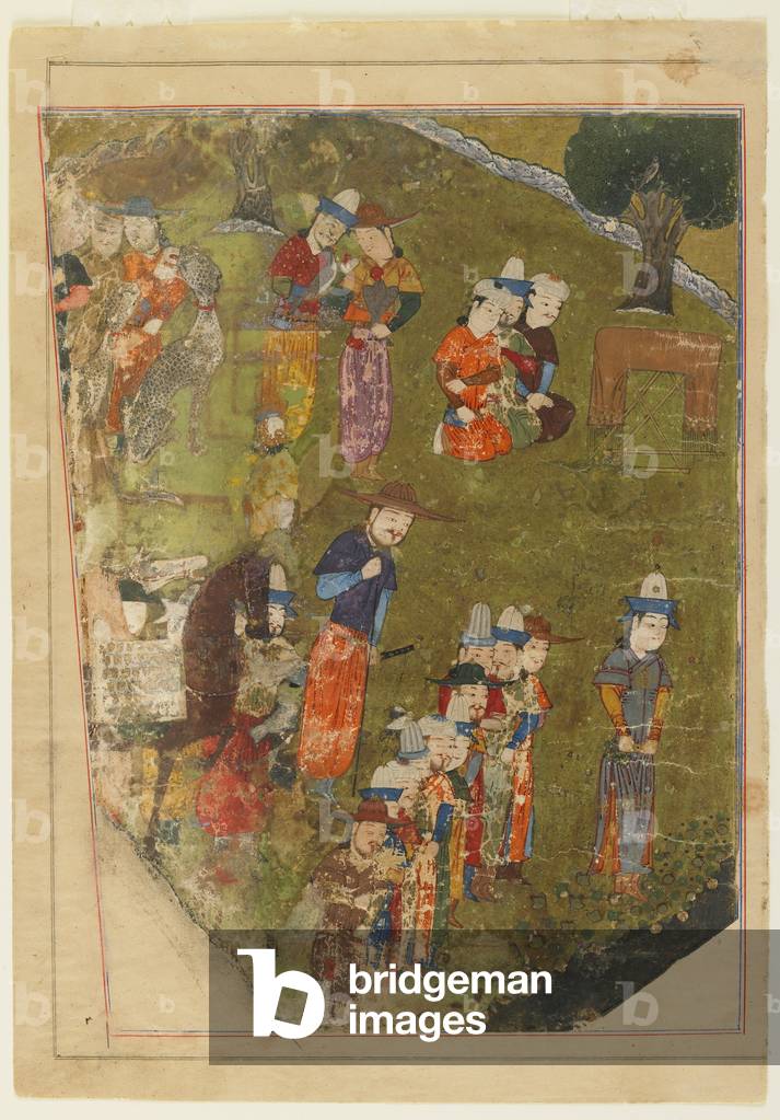 Timur grants an audience on the occasion of his accession to the throne at Balkh, 1436 (opaque watercolor, ink and gold on paper)