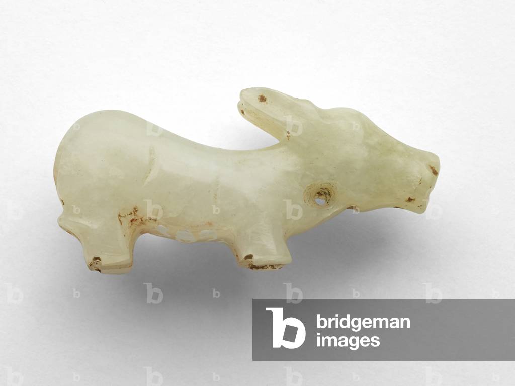 Pendant in the form of a quadruped, fragment, c.1100-c.900 BC (jade)