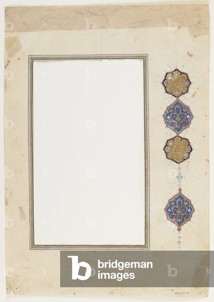 Folio from a Qur'an (border), detached manuscript border, 2nd half of 16th century (ink, opaque watercolour and gold on paper)