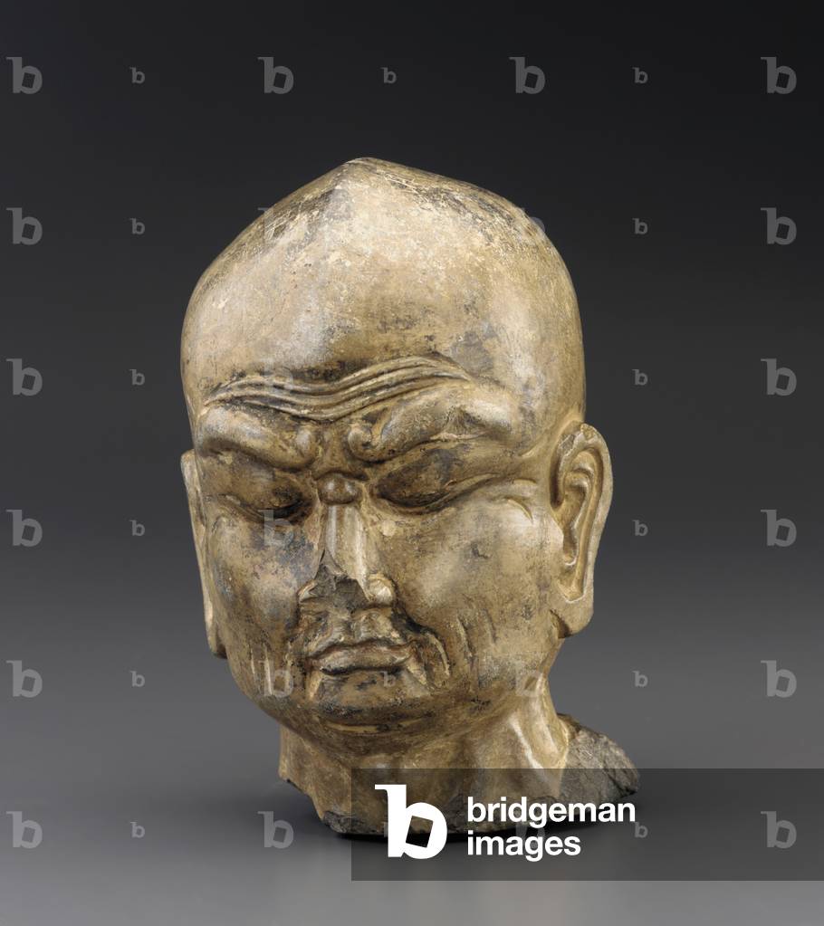 Head of a Luohan, c.700-750 (stone)
