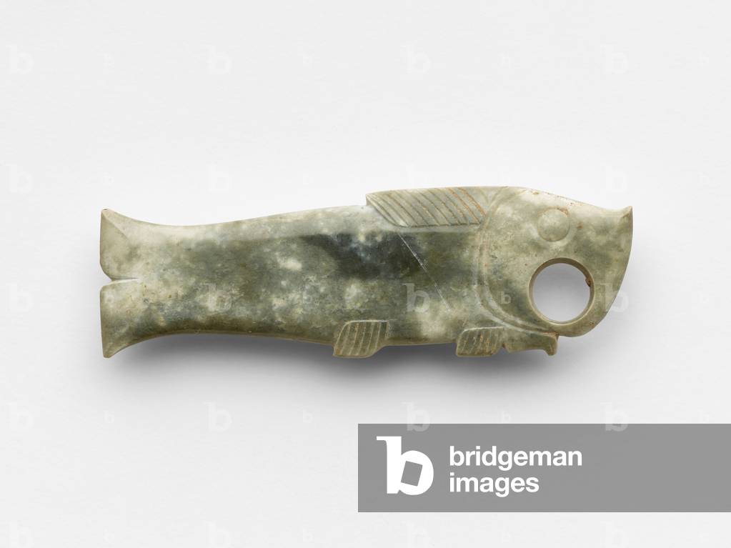 Pendant in the form of a fish, one of a pair, c.1300-c.1050 BC (jade, nephrite)