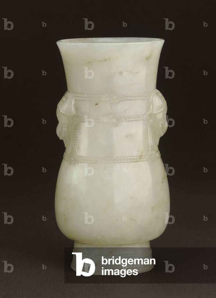 Vessel with elephant-shaped lugs, c.12th-14th centuries (jade)
