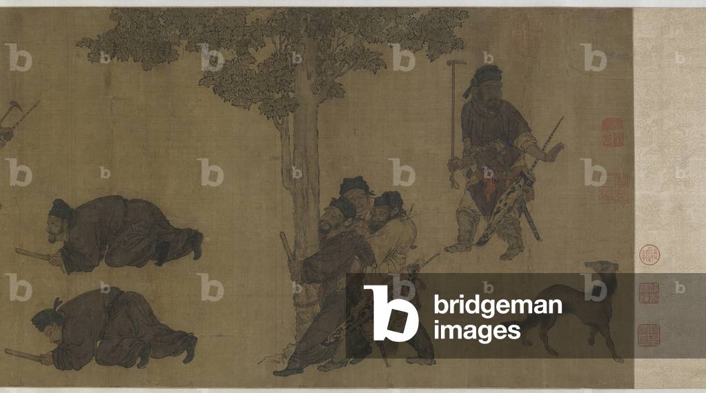 Admonishing in Chains (ink and colour on silk)