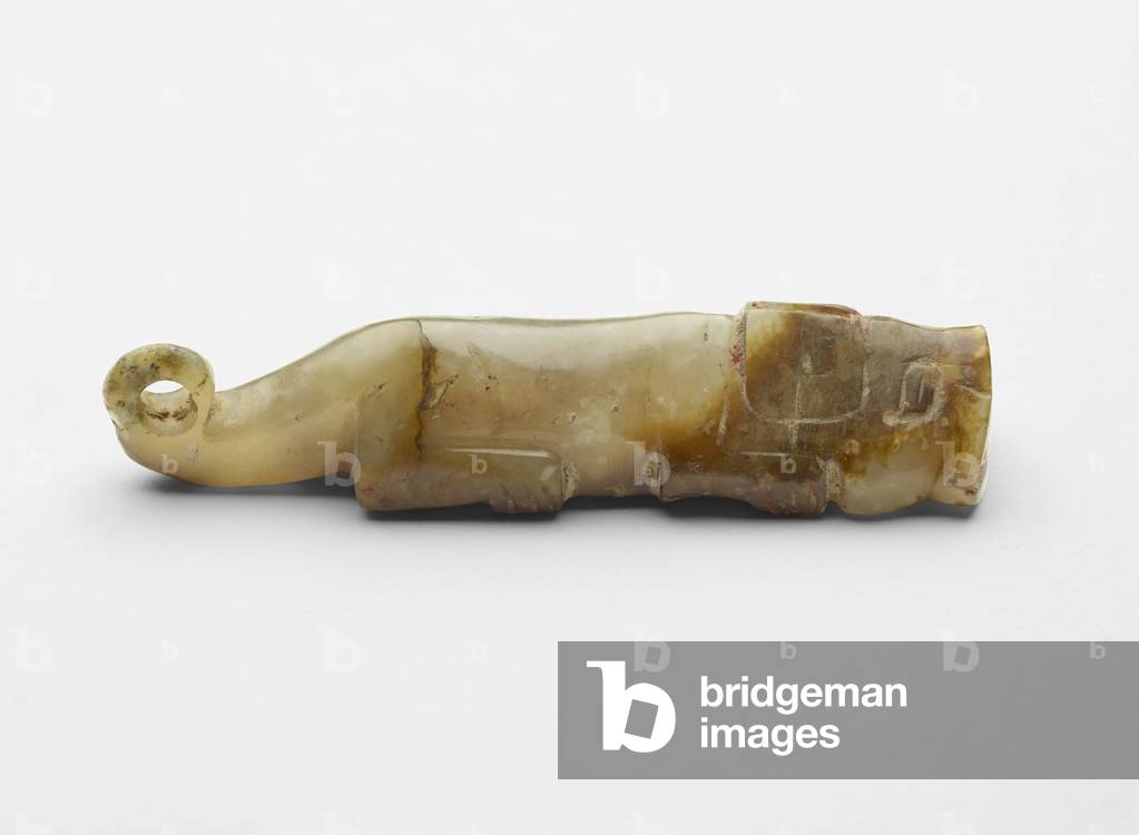 Pendant in the form of a tiger, c.1300-c.1050 BC (jade, nephrite)