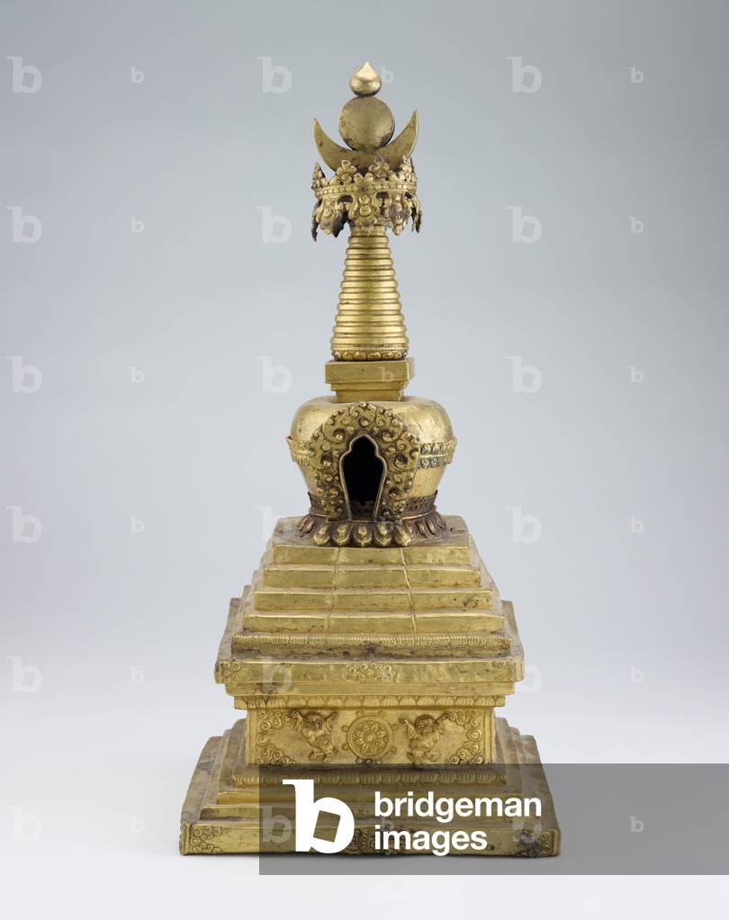 Stupa, late 17th-early 18th century (gilded copper alloy)