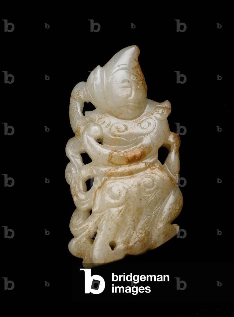 Ornament in the form of a foreigner, 960-1279 (jade)
