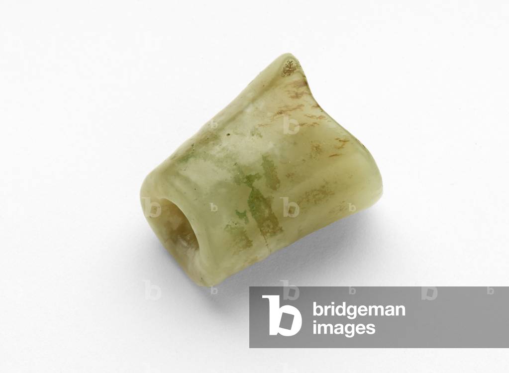 Cylindrical bead, c.2000-1050 BC (jade, nephrite)