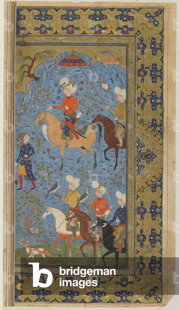 "Folio da un Shahnama (Libro dei Re) di Firdawsi; A Royal Hunt", 16th Secolo di Persian School