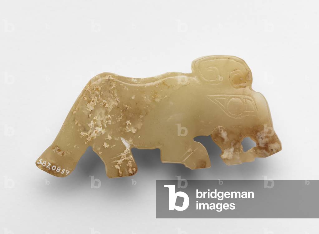 Pendant in the form of a tiger, c.1300-c.1050 BC (jade, nephrite)