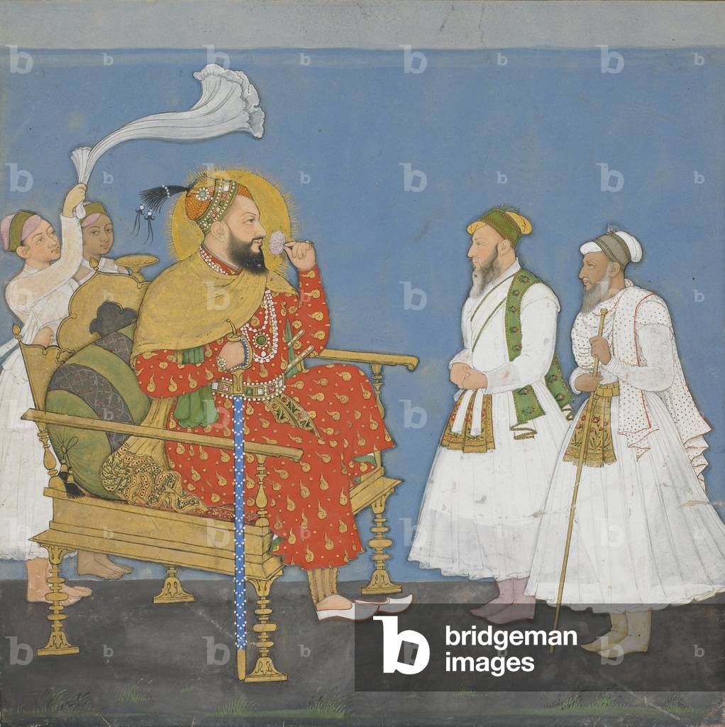 Muhammad Adil Shah II with courtiers and attendants (opaque w/c & gold on paper)