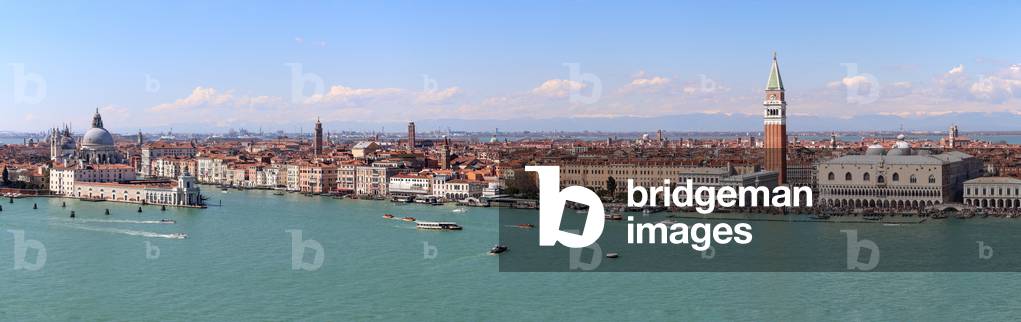 An aerial view on Venice from the campanile (bell tower) of San Giorgio Maggiore, Venice, Italy (photo)
