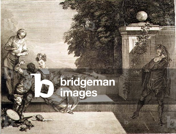 Harlequin in Love, 18th century (engraving)