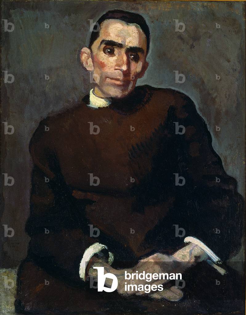 Immagine di Dipinto "Ritratto di prete (olio su tela)", 20th Secolo di Felice Carena