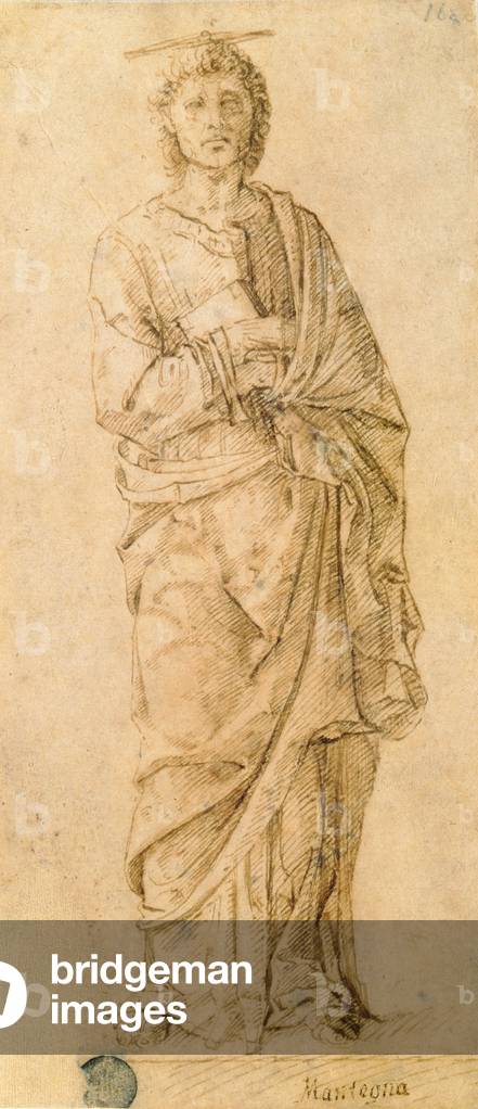 San Giovanni Evangelista, attribuito a Giovanni Bellini (ca. 1430-1516) o Andrea Mantegna (1430-1516) (penna e