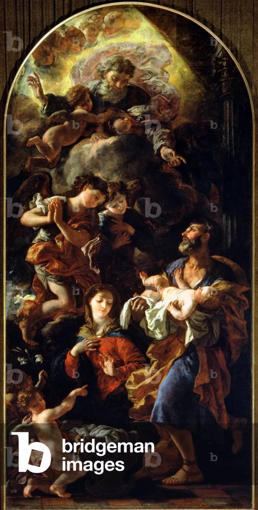 Bild von Gemälde "Die Heilige Familie (Öl auf Leinwand)", 17. Jahrhundert von Johann Karl Loth