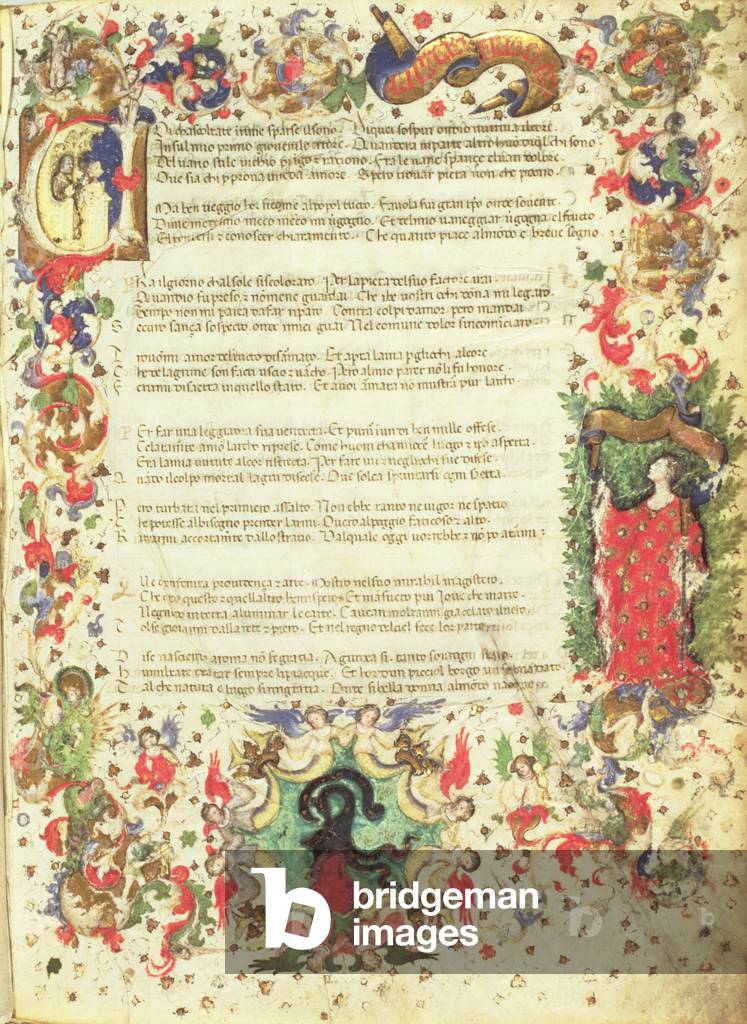 Illustrated Page from the Triumph by Petrarch (miniature)
