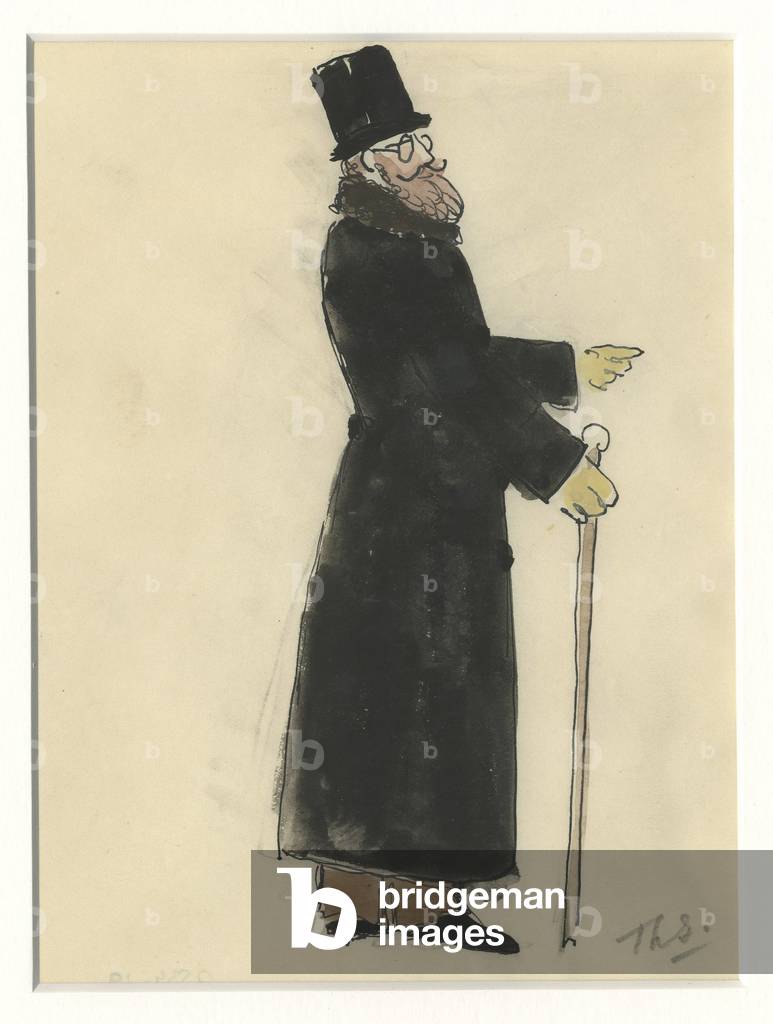 Costume design of a man for 'Petrushka', 1944 (ink and gouache on paper)