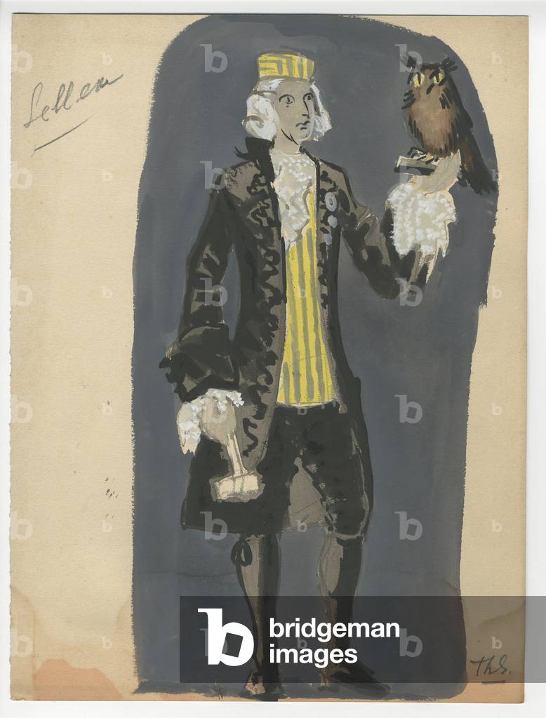 Costume design of Sellem for 'The Rake's Progress', 1952 (gouache on paper)