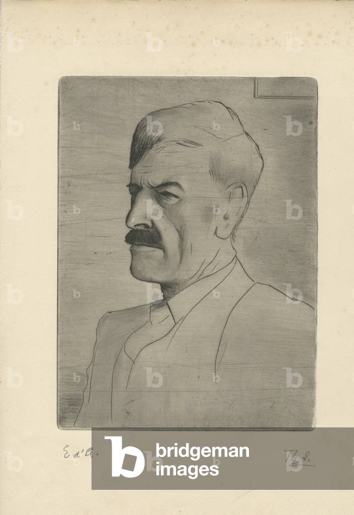 Portrait of Charles Ferdinand Ramuz, , 1932 (drypoint on stout wove paper)