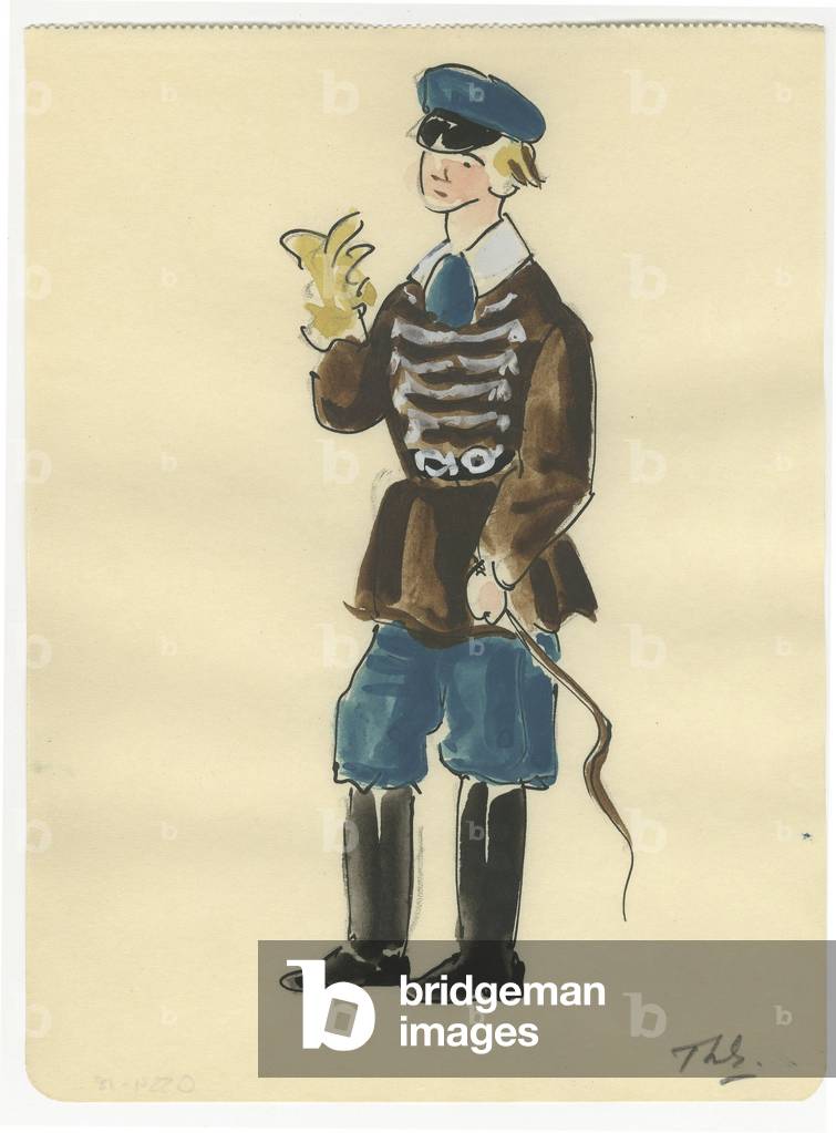 Costume design of a man for 'Petrushka', 1944 (ink and gouache on paper)
