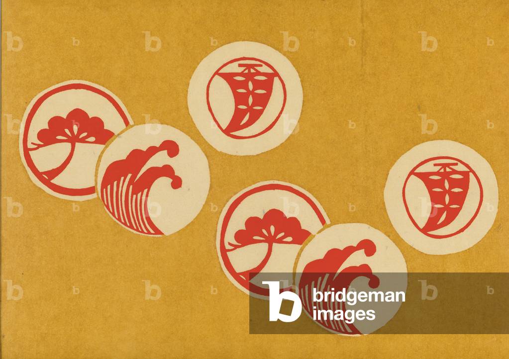 "Carta tinto a mano stencil", 20th Secolo di Japanese School