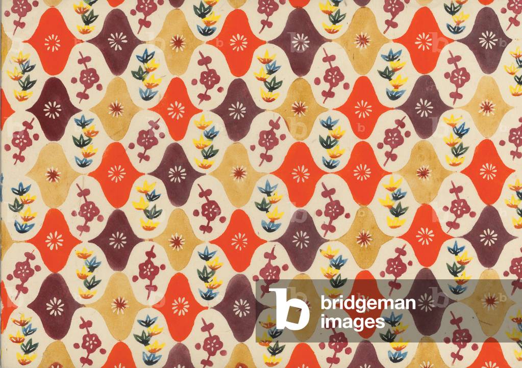 Carta tinto a mano stencil, metà sec. XX (carta)